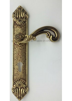 High Quality Solid Brass Door Handle on Plate - 801